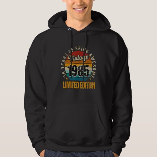 38 Year Old Vintage 1985 38th Birthday party Hoodie