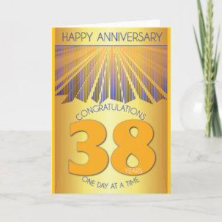 38 Year Sober Anniversary | Golden Ray 12 Step Card