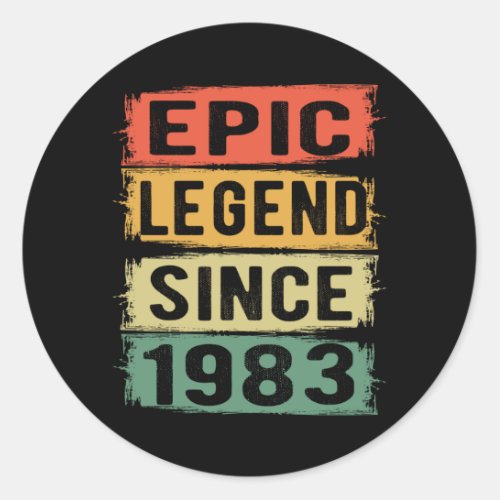 38 Years Old Bday 1983 Epic Legend 38th Birthday Classic Round Sticker