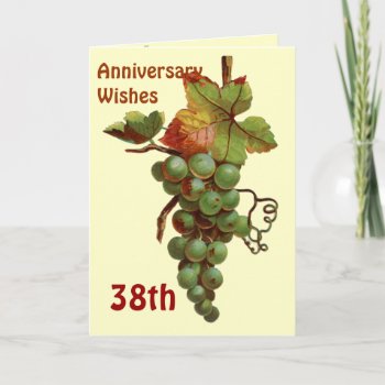 38th Anniversary Wishes  Customiseable Card by windsorarts at Zazzle