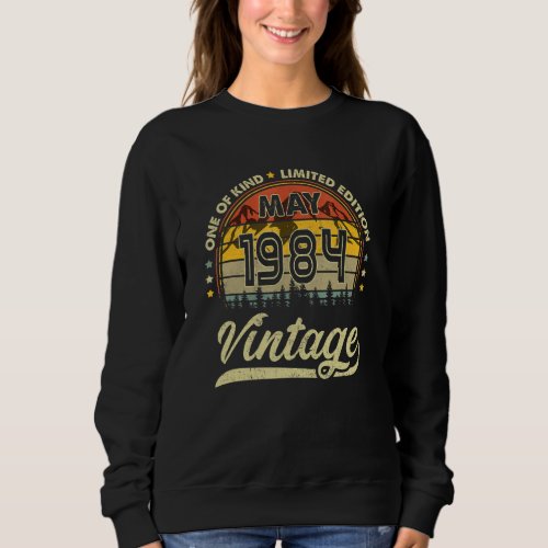 38th Birthday  38 Years Old Retro Born In May 1984 Sweatshirt