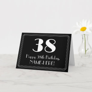 38th Birthday ~ Art Deco Inspired Look "38", Name Card