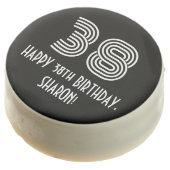 38th Birthday - Art Deco Inspired Look "38", Name Chocolate Covered Oreo (Angled)