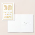 [ Thumbnail: 38th Birthday - Art Deco Inspired Look "38" & Name Foil Card ]