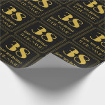 [ Thumbnail: 38th Birthday ~ Art Deco Inspired Look "38", Name Wrapping Paper ]
