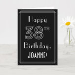 [ Thumbnail: 38th Birthday: Art Deco Style # 38 & Custom Name Card ]