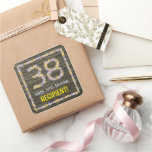 [ Thumbnail: 38th Birthday: Floral Number, Faux Wood Look, Name Sticker ]