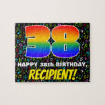 [ Thumbnail: 38th Birthday — Fun, Colorful Music Symbols & “38” Jigsaw Puzzle ]