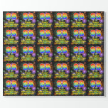 [ Thumbnail: 38th Birthday: Fun Fireworks, Rainbow Look # “38” Wrapping Paper ]