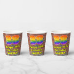 [ Thumbnail: 38th Birthday: Fun Graffiti-Inspired Rainbow 38 Paper Cups ]