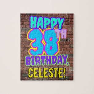 38th Birthday ~ Fun, Urban Graffiti Inspired Look Jigsaw Puzzle
