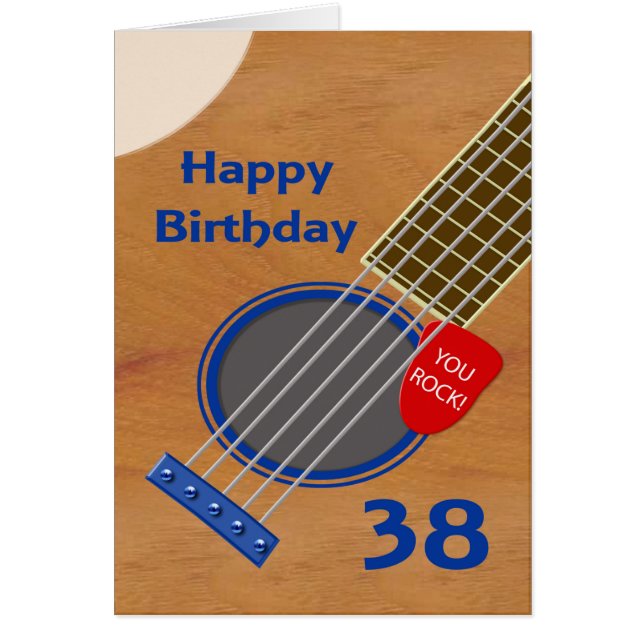 38th Birthday Guitar Player Birthday Cards (Front)