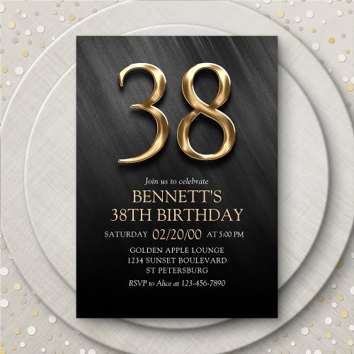38th Birthday Invitation