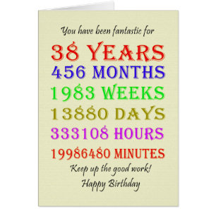 38th Birthday Milestones Cards