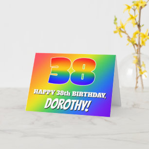 38th Birthday: Multicolored Rainbow Pattern # 38 Card