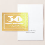 [ Thumbnail: 38th Birthday: Name + Art Deco Inspired Look "38" Foil Card ]