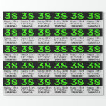 [ Thumbnail: 38th Birthday - Nerdy / Geeky Style "38" and Name Wrapping Paper ]