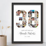 38th Birthday Number 38 Custom Photo Collage Poster<br><div class="desc">Celebrate 38th birthday with this personalized number 38 photo collage poster. This customizable gift is also perfect for wedding anniversary. It's a great way to display precious memories from your wedding and married life. The poster features a collage of photos capturing those special moments, and it can be customized with...</div>