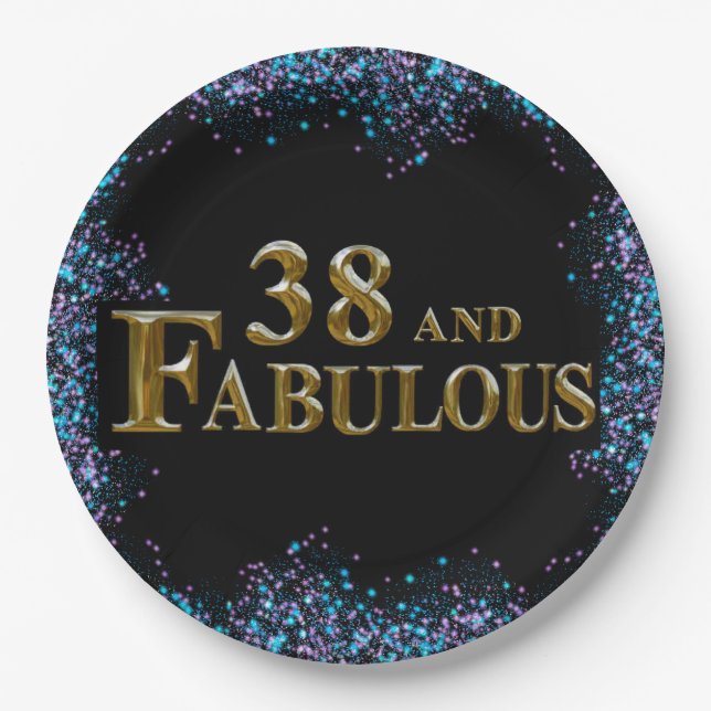 38th  Birthday  Paper Plates (Front)