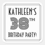 [ Thumbnail: 38th Birthday Party: Art Deco Style + Custom Name Sticker ]
