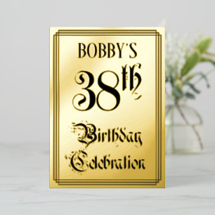 38th Birthday Party — Elegant Script + Custom Name Foil Invitation
