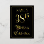 [ Thumbnail: 38th Birthday Party — Fancy Script & Custom Name Invitation ]