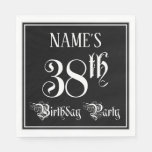 [ Thumbnail: 38th Birthday Party — Fancy Script + Custom Name Napkins ]