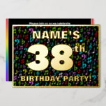 [ Thumbnail: 38th Birthday Party — Fun, Colorful Music Symbols Invitation ]