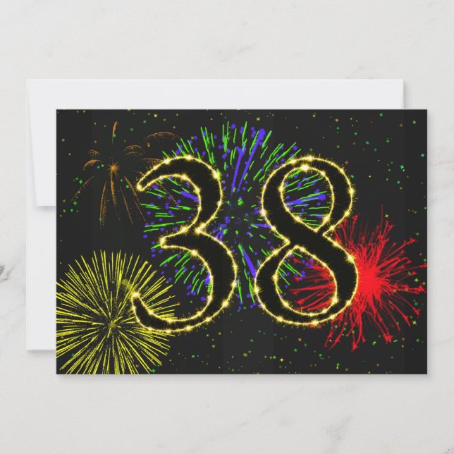 38th birthday party invitate invitation (Front)