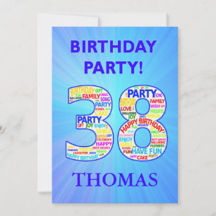 38th Birthday Party Invitation Add a Name