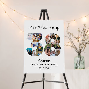 38th Birthday Party Number 38 Photo Collage Foam Board