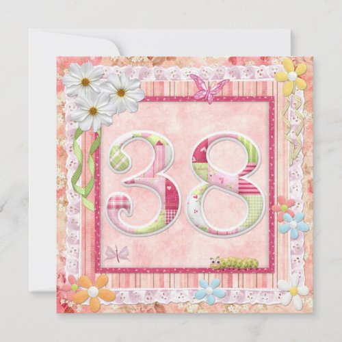 38th birthday party scrapbooking style invitation