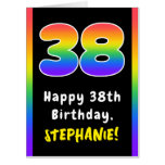 [ Thumbnail: 38th Birthday: Rainbow Spectrum # 38, Custom Name Card ]