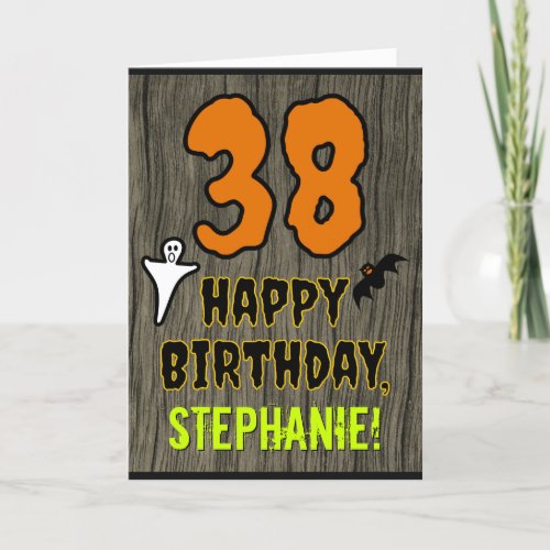 38th Birthday Spooky Halloween Theme Custom Name Card