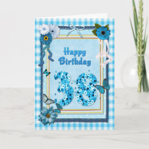 38th Birthday with a scrapbook effect Card
