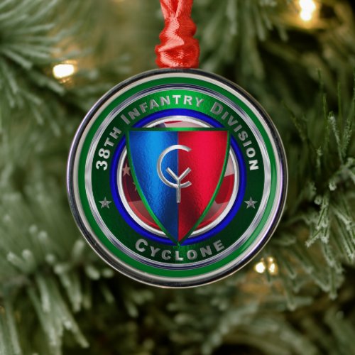38th Infantry Division Christmas  Metal Ornament