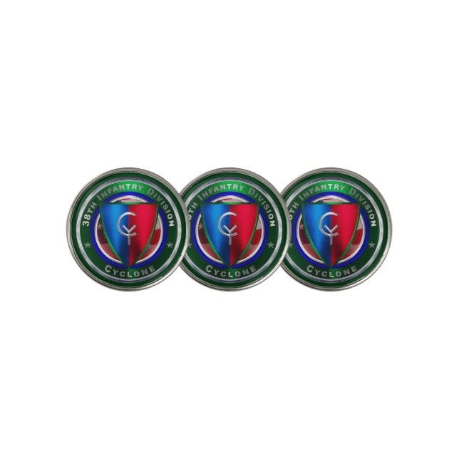 38th Infantry Division “Cyclone” Golf Ball Marker (3 Up)