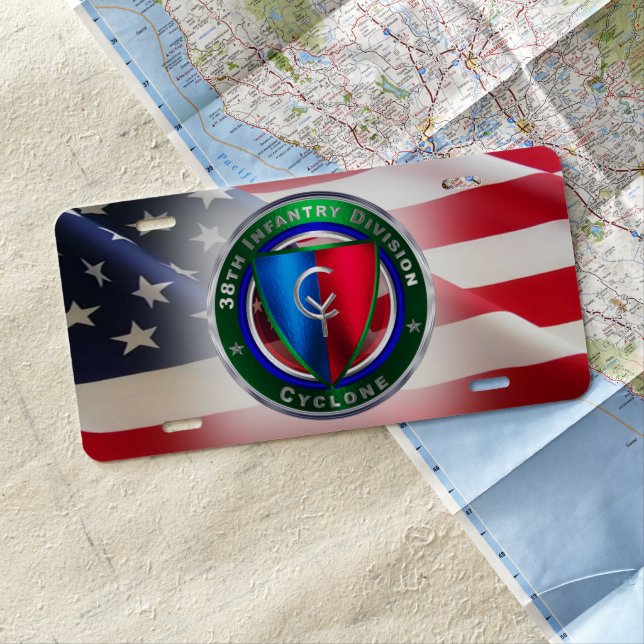 38th Infantry Division “Cyclone” License Plate (In Situ)