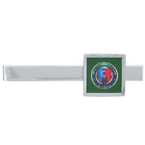 38th Infantry Division Cyclone Silver Finish Tie Bar