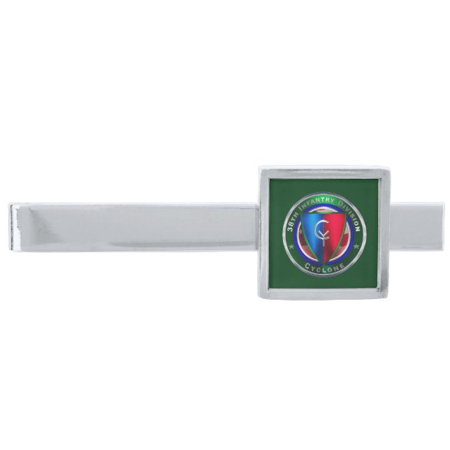 38th Infantry Division “Cyclone” Silver Finish Tie Bar (Front)