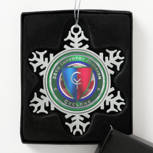 38th Infantry Division   Snowflake Pewter Christmas Ornament (Box)