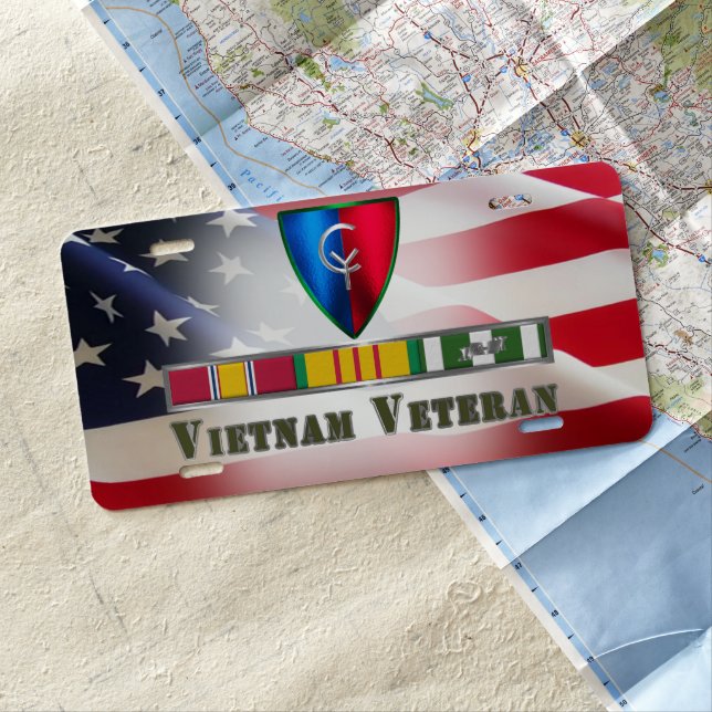 38th Infantry Division Vietnam Veteran  License Plate (In Situ)