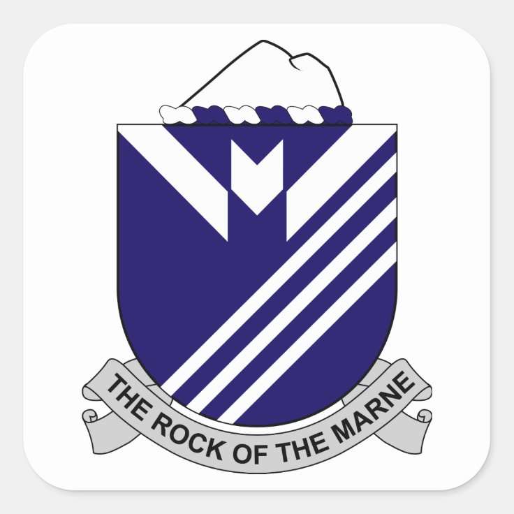 38th Infantry Regiment - The Rock Of The Marne Square Sticker | Zazzle