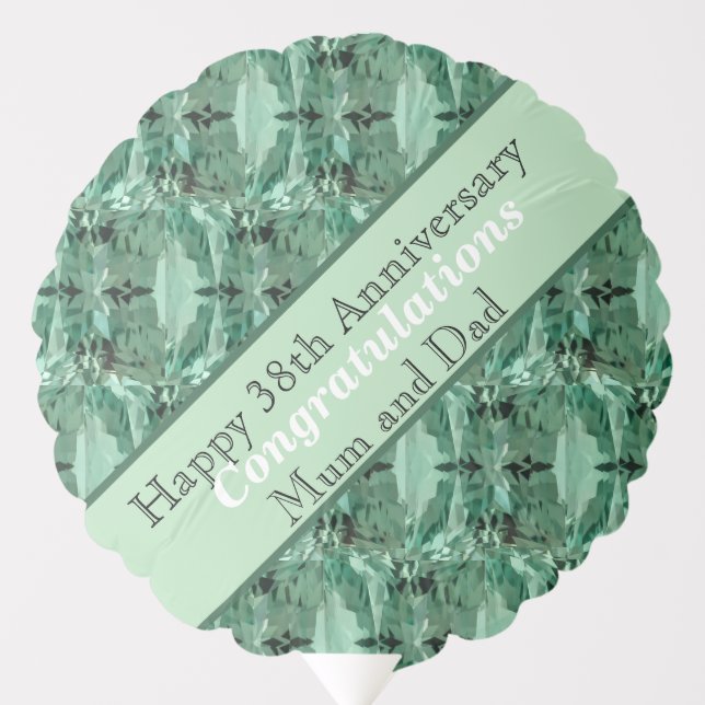 38th Wedding Anniversary Beryl  Balloon (Front)