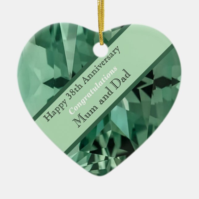 38th Wedding Anniversary Beryl Ceramic Ornament (Front)