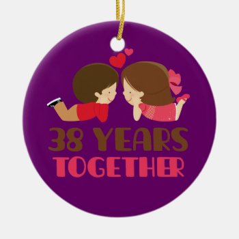 38th Wedding Anniversary Gift For Her Ceramic Ornament by MainstreetShirt at Zazzle