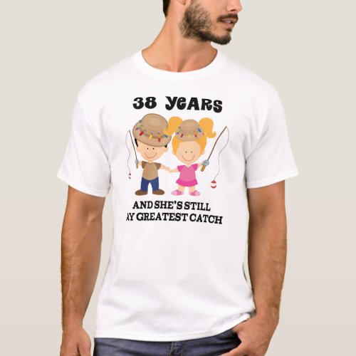 38th Wedding Anniversary Gift For Him T_Shirt