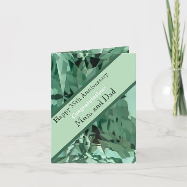 38th Wedding Anniversary Green Beryl Card (Front)