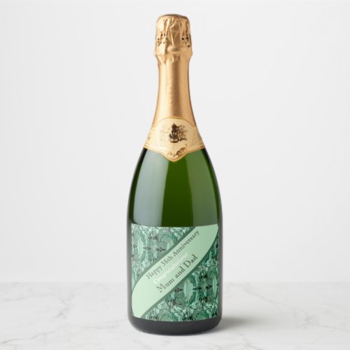 38th Wedding Anniversary Green Beryl Sparkling Wine Label
