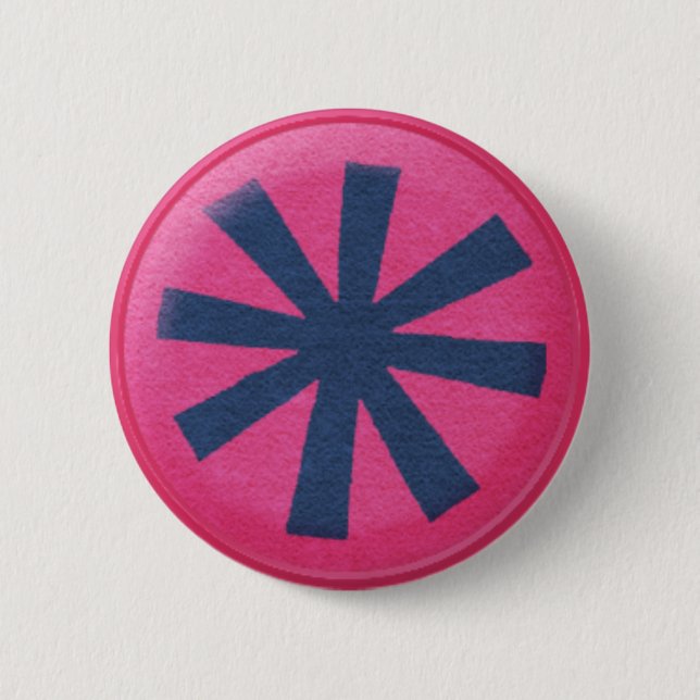 3927 DARK PINK NAVY BLUE ASTERISK GRAPHIC CIRCLE I BUTTON (Front)